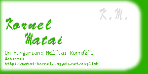 kornel matai business card